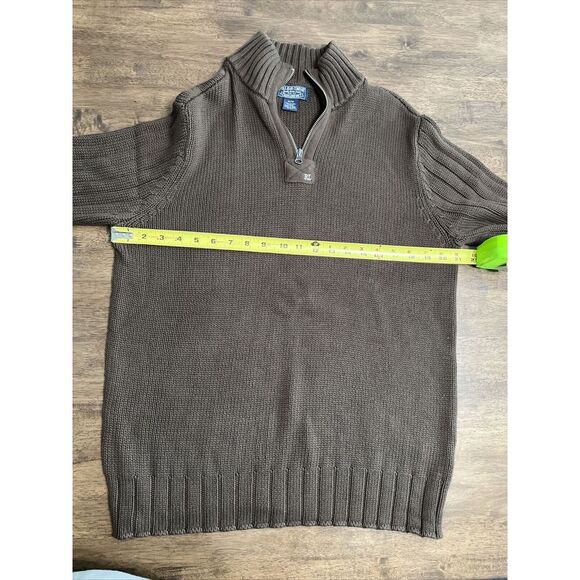 Ralph Lauren Polo Jeans Co Cotton Chunky-Knit 1/4 Zip Sweater Size Medium VTG - Picture 3 of 7
